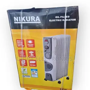 Nikura 9-Fin Oil Filled Electric Radiator. It Features a Turbo Fan