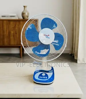 Blue and White Desk Fan by Shape Crown