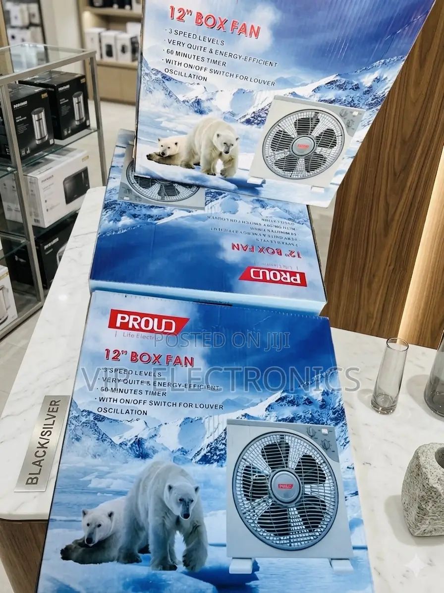 Proud Life Electric 12" Box Fan – High-Efficiency Cooling