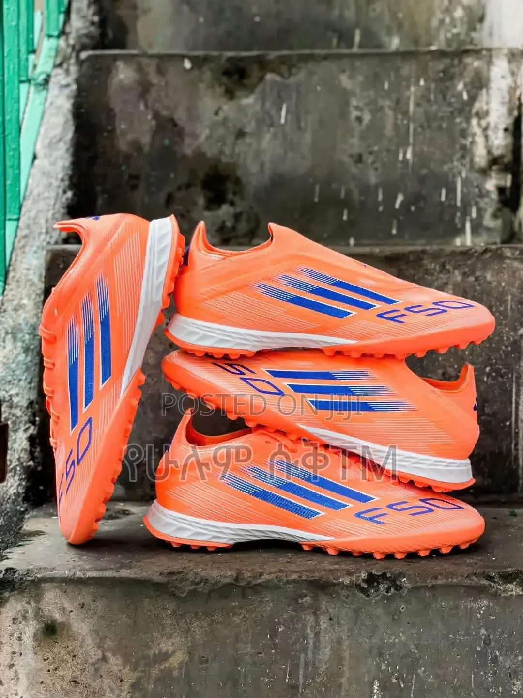 Adidas F50 Tf 'Laceup' 'Ll' "Orange/Blue" Football Cleat Taketa Shoes