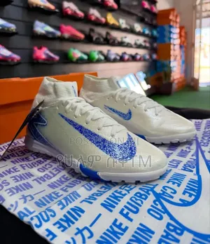 Nike Airzoom Mercurial Superfly 10 W/Blue Football Cleats Taketa Shoes