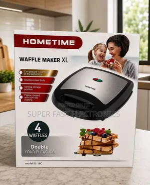 Hometime Xl Electric Waffle Maker 4-slice Non-stick Baker