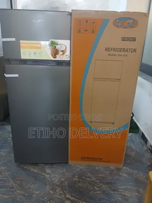 Garad Refrigerator Silver Double-Door Refrigerator From an Unspecifie