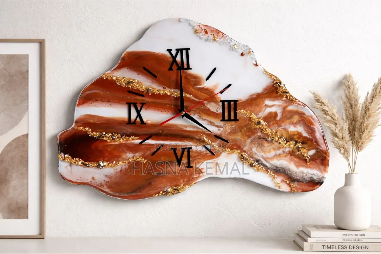 Resin Clock Handmade Art