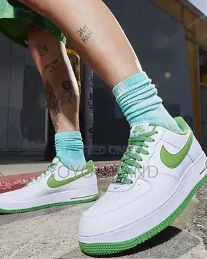 Nike Air Force 1 Low White/Green Lather Unisex Fashion Shoes