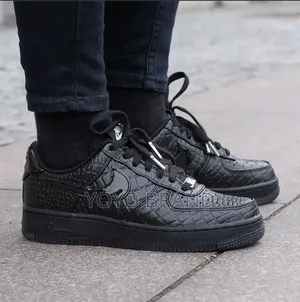 Nike Air Force *"Love You Foreever" Black Crocodile Black Unisex Shoes
