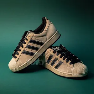 Adidas Super Star Ii Beige Suede Black/Stripes Unisex Fashion Shoes