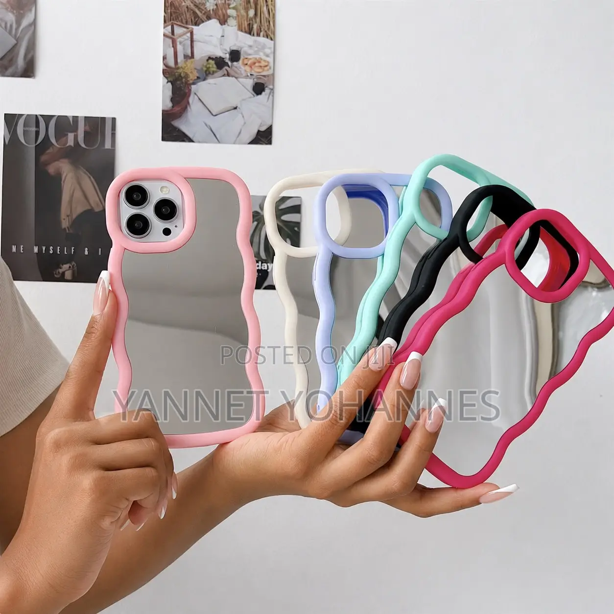 Wavy Mirror iPhone Case – Clear, White Black Shockproof Cover
