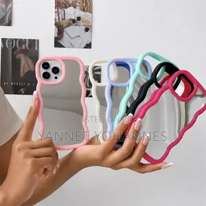 Wavy Mirror iPhone Case – Clear, White Black Shockproof Cover