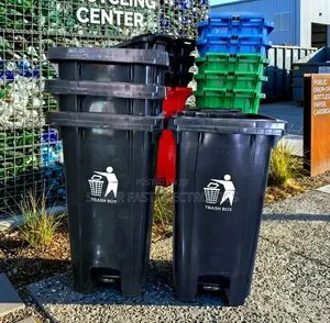 Garbage 240l Outdoor Garbage Bin - Industrial Wheelie Bin With Foot Pe