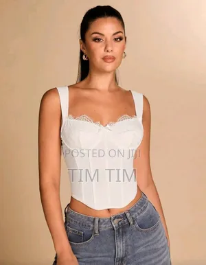 Shein Women's All-match Tight Patchwork Lace Bra Gorgeous Halter Top