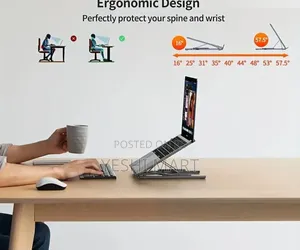 Adjustable Heightergonomic Laptop Riser With Ventilated Cooling Design
