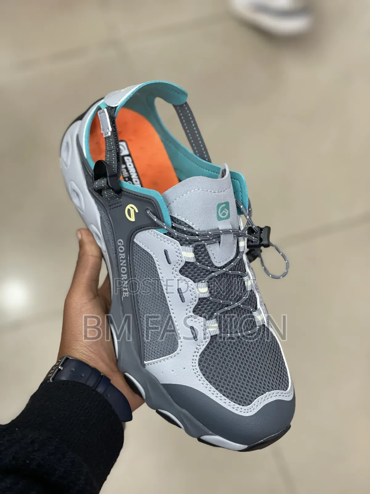 Gornornie Grey And Teal Outdoor Hybrid Sandals