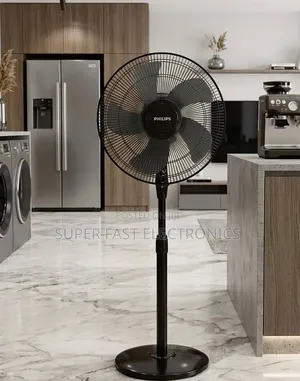 Philips 18inch Stand Fan High-Velocity Pedestal Fan Sleek Black Design