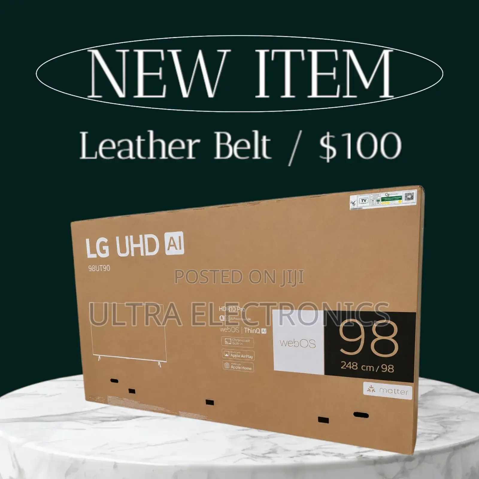 Lg 98-Inch Uhd Ai Smart Television Ut90 Series, a Uhd Smart Tv.