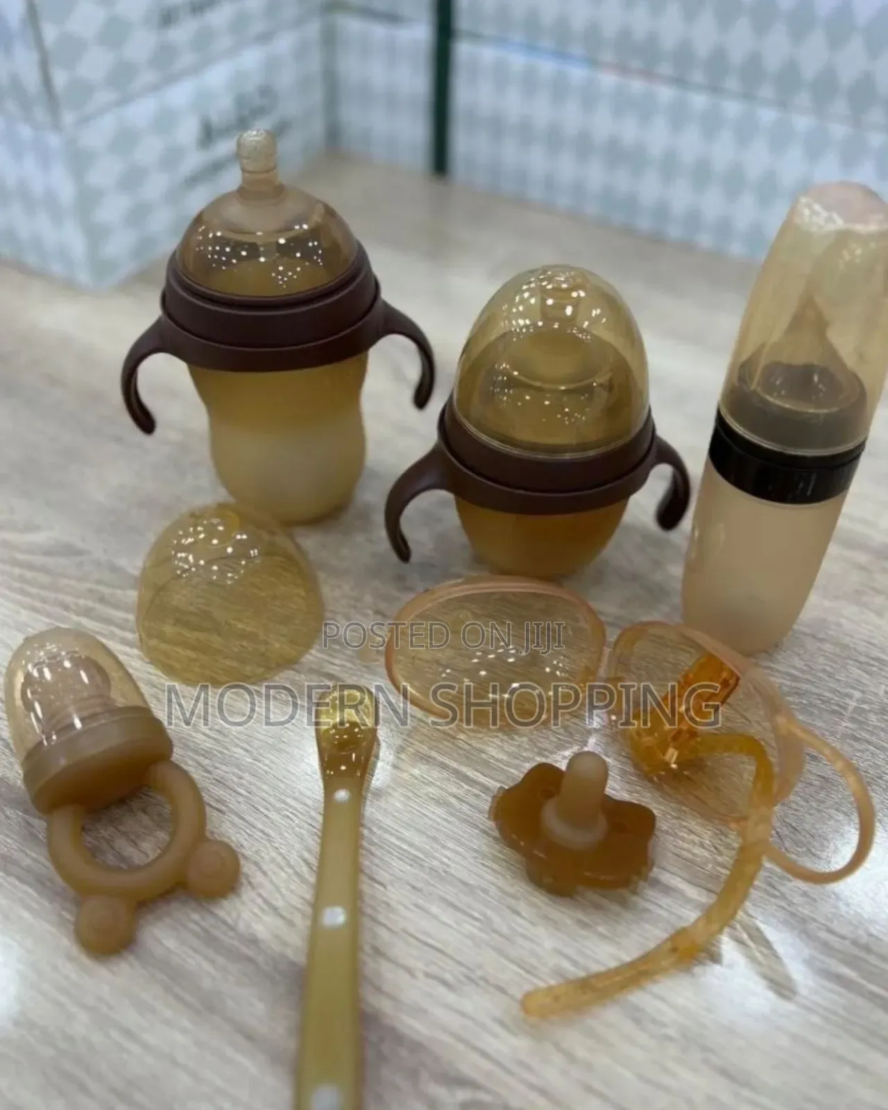 6 Pieces Bpa Free Silicone Baby Bottles or Feeding Sets ( Algo)