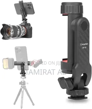 360° Rotating Camera Tripod Phone Mount With Dual Cold Shoe 1/4"Screw