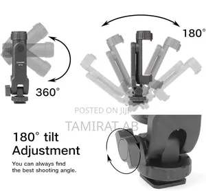 360° Rotating Camera Tripod Phone Mount With Dual Cold Shoe 1/4"Screw