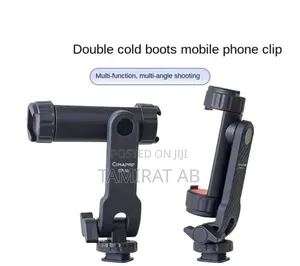 360° Rotating Camera Tripod Phone Mount With Dual Cold Shoe 1/4"Screw