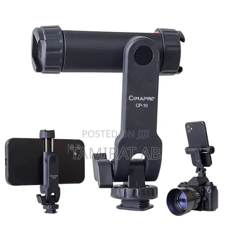 360° Rotating Camera Tripod Phone Mount With Dual Cold Shoe 1/4"Screw