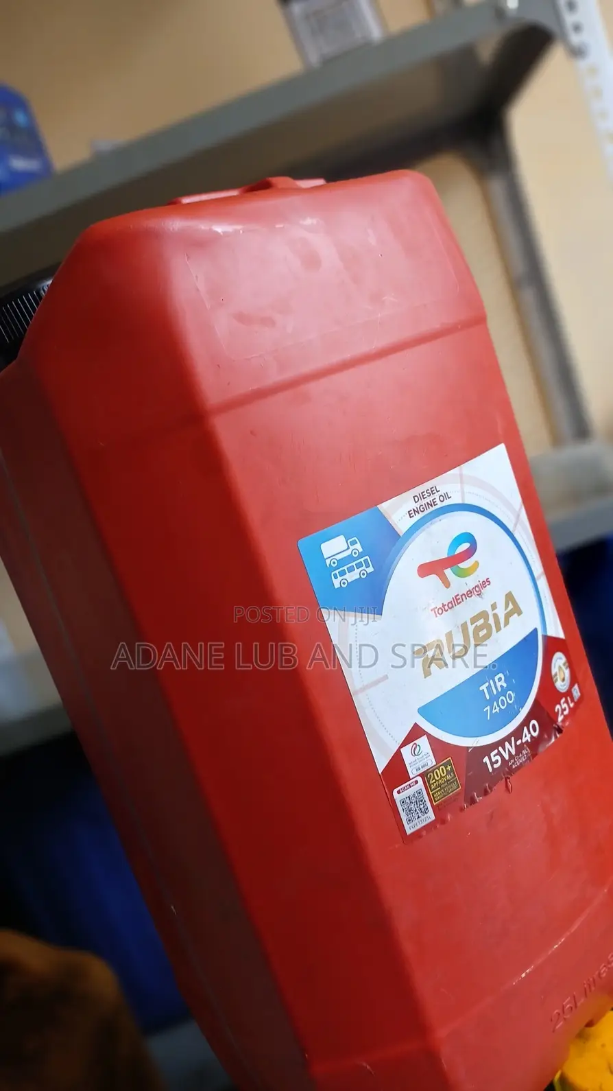 ቶታል 15w40 Tir7400 የሞተር ዘይት 25lt$