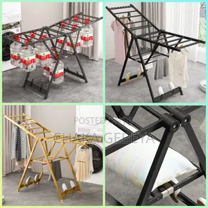 Luxury Gold Finish Clothes Dryer – Strong Frame, Heavy Load Support