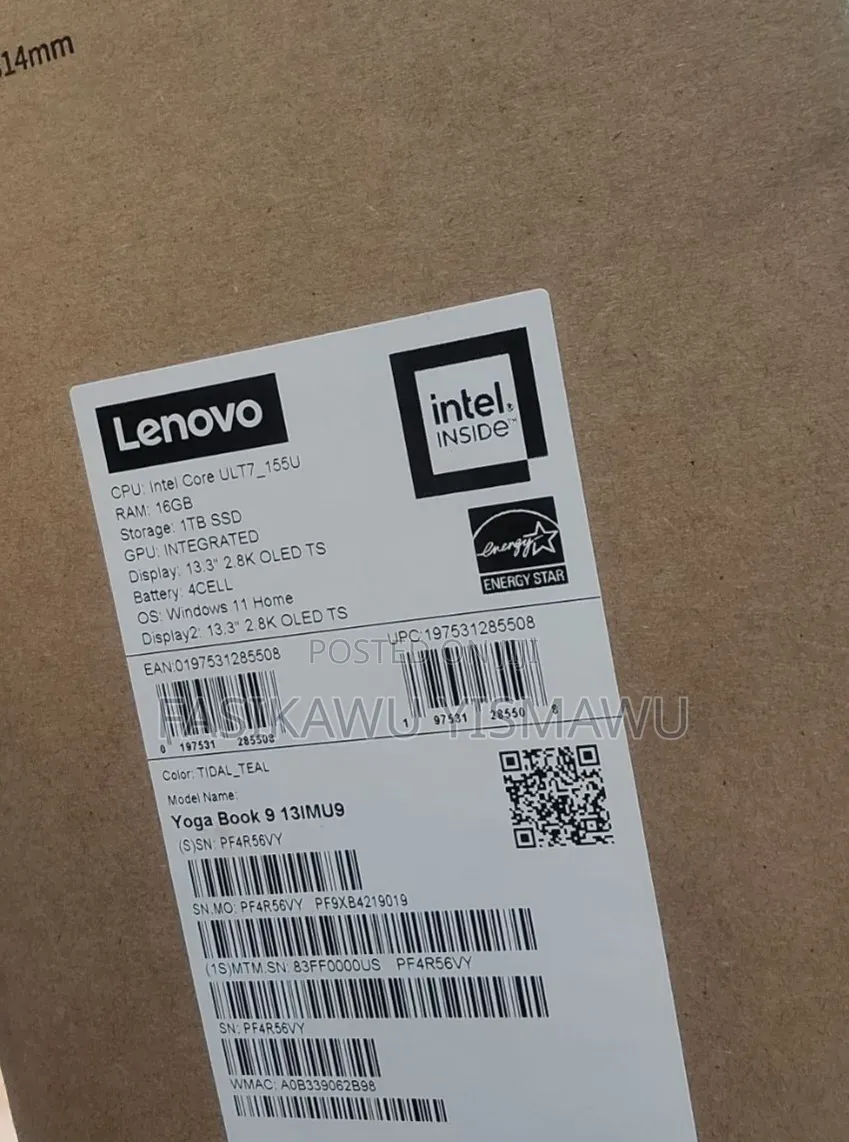 New Laptop Lenovo Yoga Book 9i 16GB Intel Core Ultra 7 SSD 1T