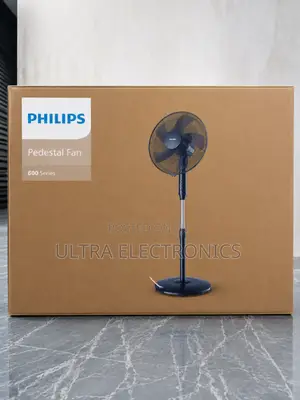Fan Cooling Philips Series 600 Pedestal In Black. Powerful Airflow: