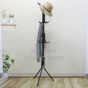 Standing Coat, Jacket, Tie, And Hat Hanger የኮት ፣ የኮፍያ ፣ የከረባት ፣ የስካር