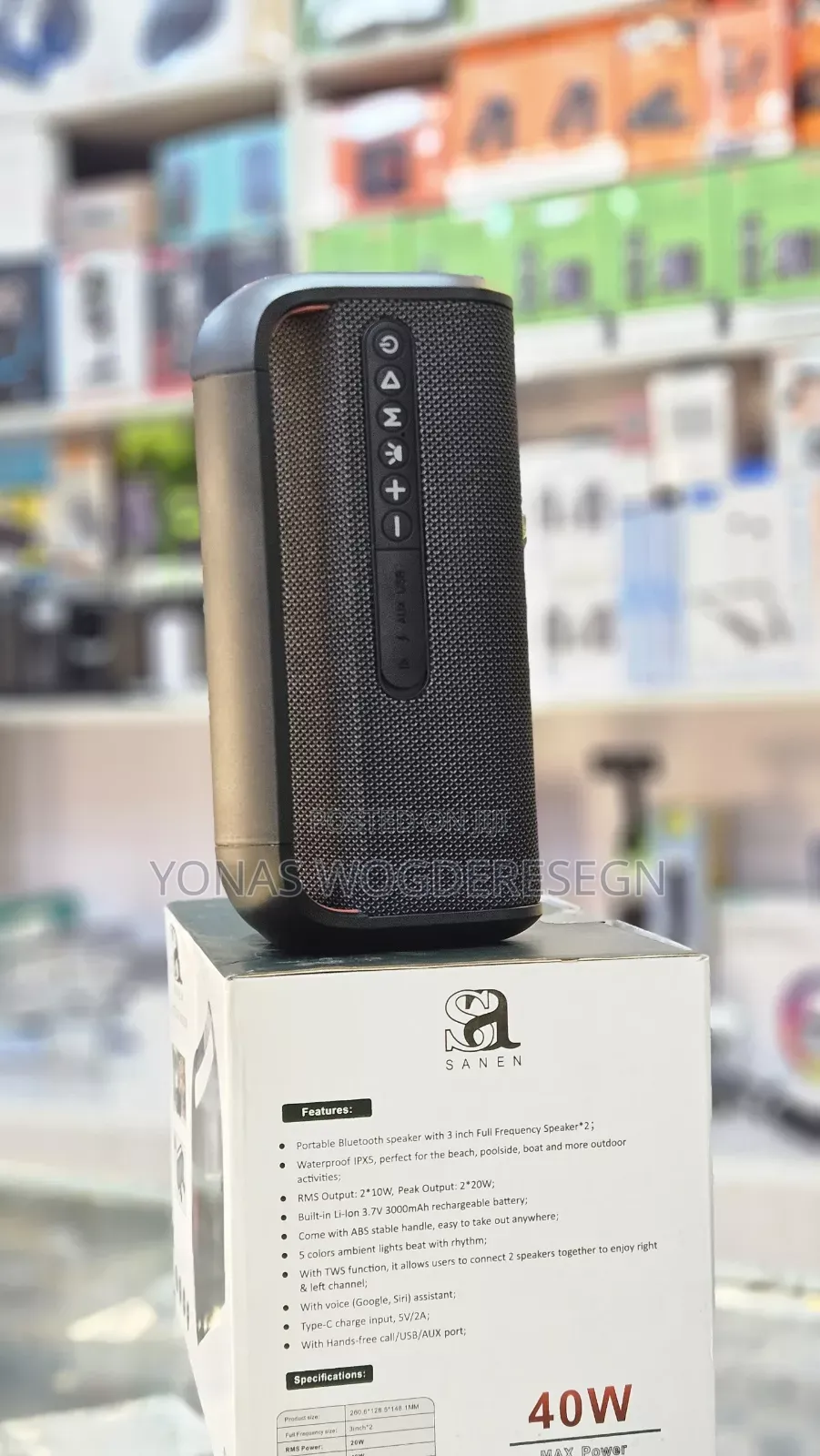 Sanen Portable Bluetooth Speaker – Deep Bass Wireless Sound System