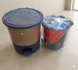 Durable Step-on Trash Can Set – Hands-Free Dual-Tone Waste Bin 8liter