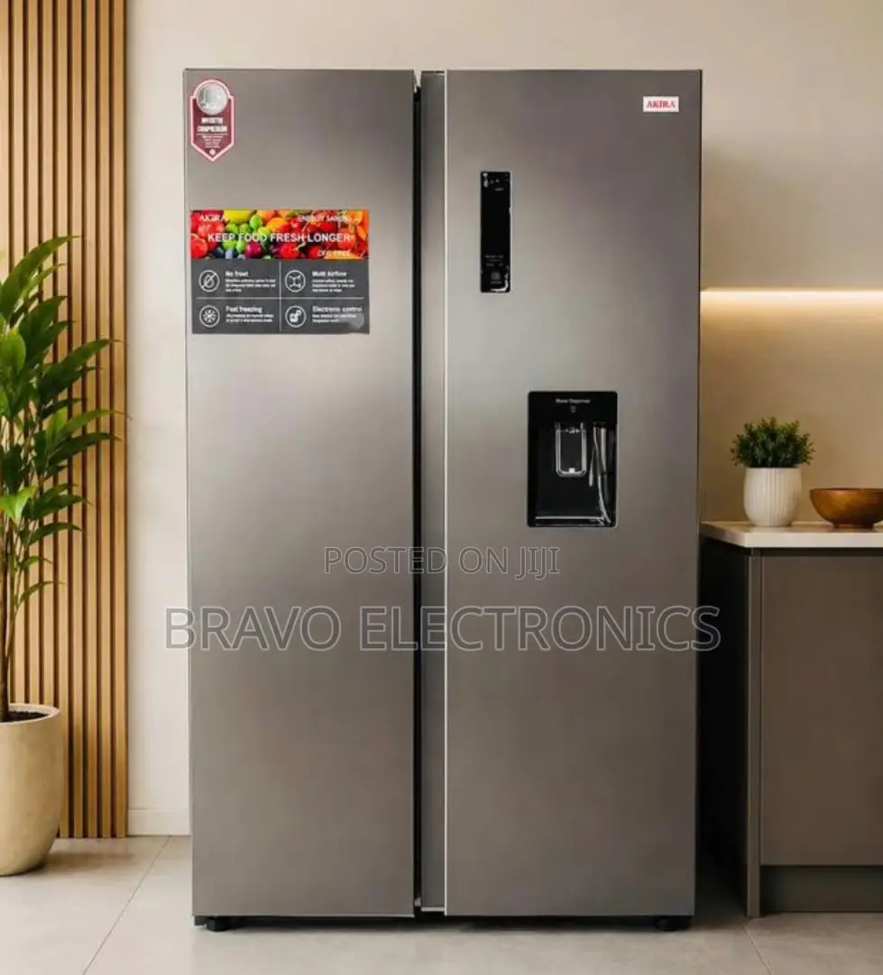 Akira 670l Side by Side Refrigerator With Water Dispenser