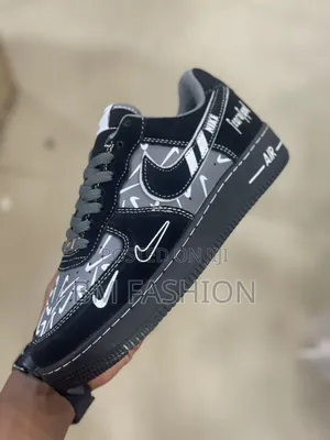 Nike Air Force 1 Low: Black Suede Multi-swoosh