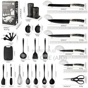 Silcone Kitchen Utensils Set ከፍተኛ ሙቀት የሚቋቋሙ 25set