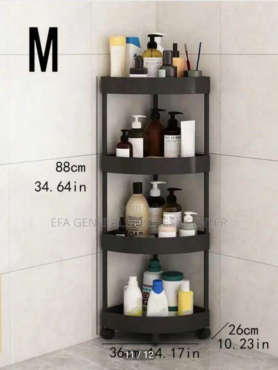 4 Tier Moveable Corner Storage Rack