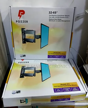 Pozzer Model-P4 Full Motion Cantilever Wall Mount for 32"–65" TVS
