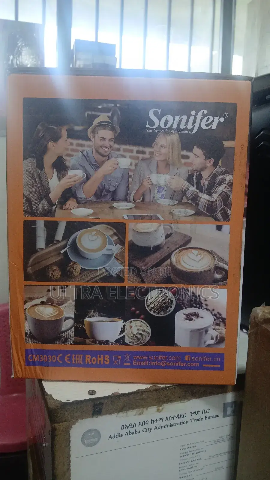 Sonifer Espresso Coffee Maker With a Stainless Steel and Black
