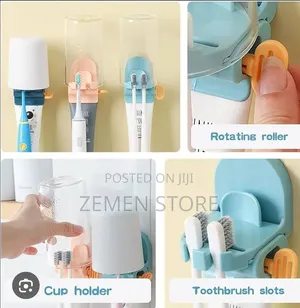 3in1 Toothbrush Holder W/ Squeezer የጥርስ ቡሩሽ ማስቀመጫ