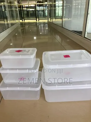 5pcs Bpa-Free Food Storage Containers የፍሪጅ እቃ ማስገቢያ