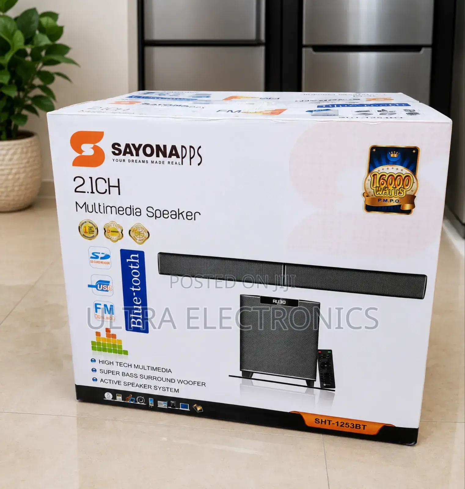 Sayona SHT-1253bt 2.1 Channel Multimedia Sound Bar Speaker System