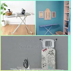 Adjustable Height Ironing Board – With Iron Rest, Mesh Platform