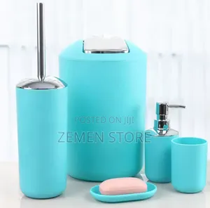6pcs Bathroom Set Trash Can Toilet Brush ባዝሩም ሴት