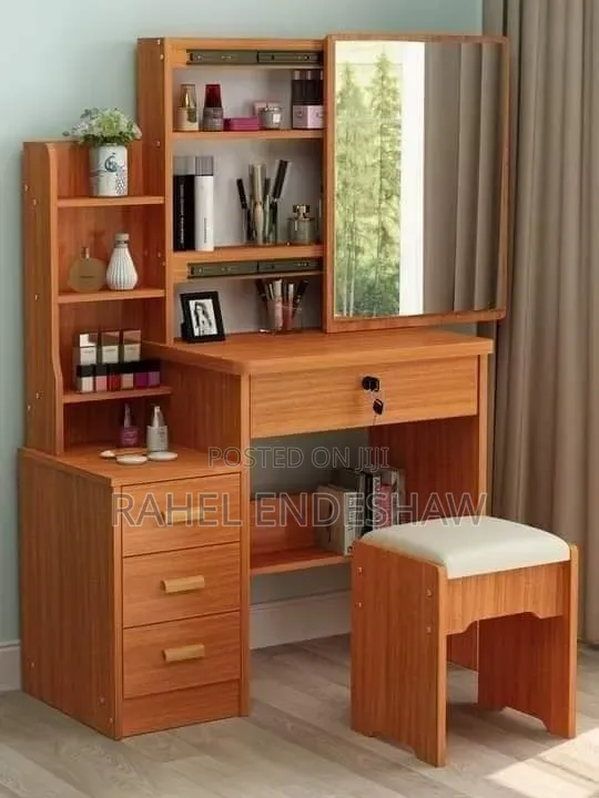 Brown Dresser With Chair