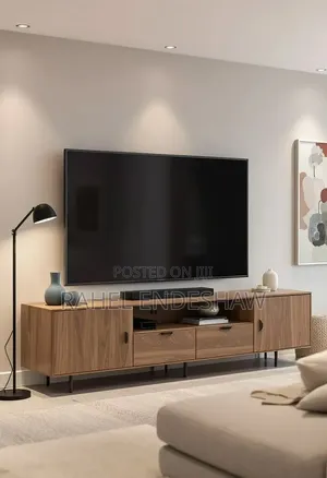 Brown Laminated MDF Tv Stand