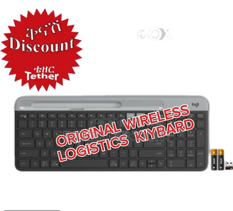 Original Logitech Slim Multi-Device Wireless Keyboard, Black Used