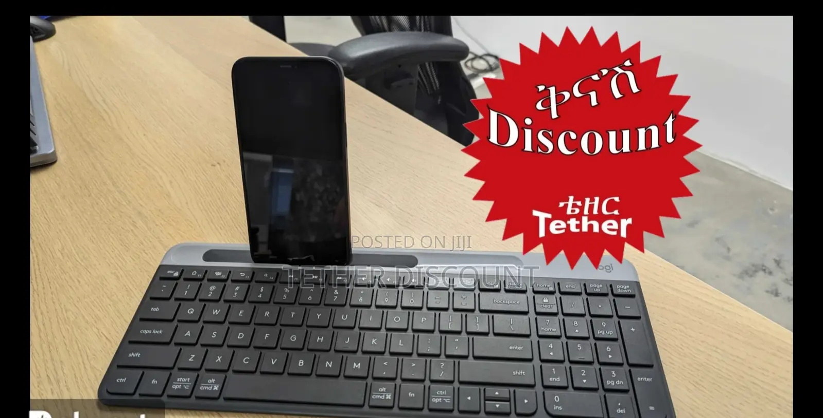 Original Logitech Slim Multi-Device Wireless Keyboard, Black Used