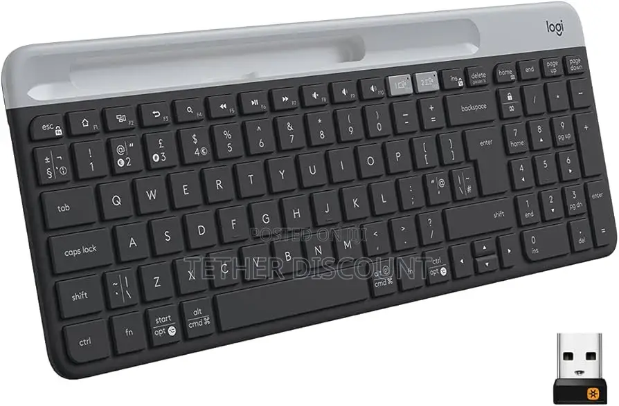 Original Logitech Slim Multi-Device Wireless Keyboard, Black Used
