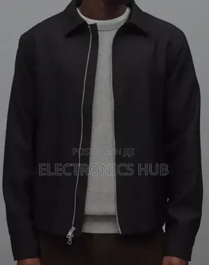 Manfinity Homme Men's Solid Color Zip-Up Jacket and Pants Set in Black