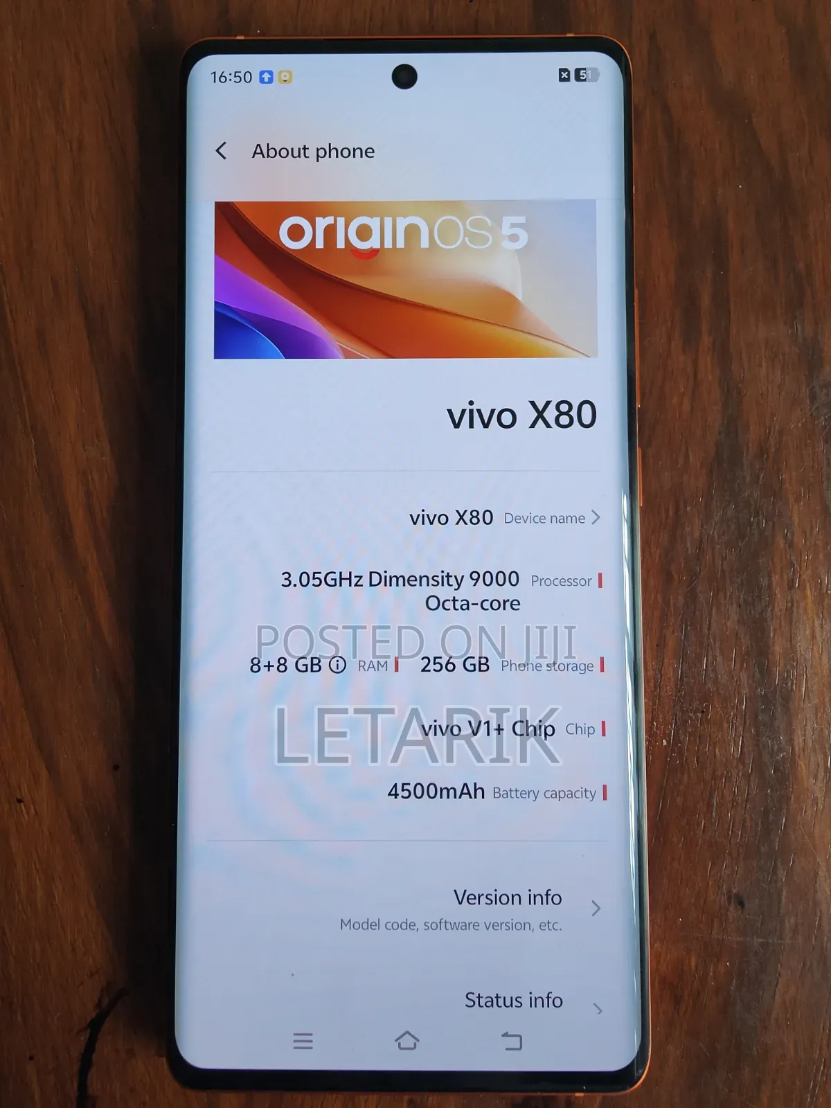 Vivo X80 256 GB Red