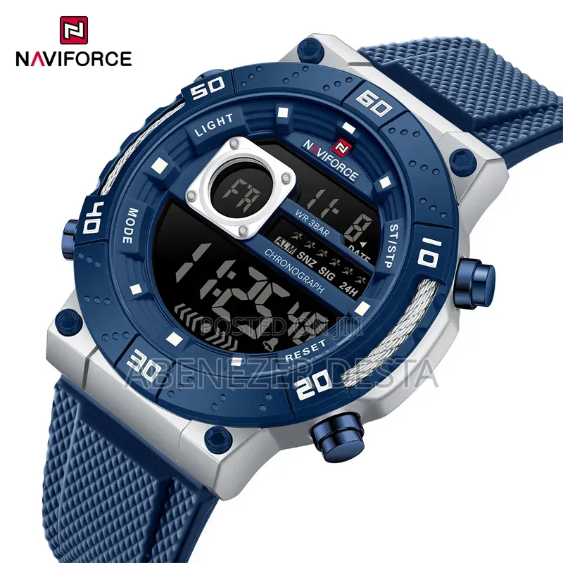 Naviforce Nf9241t Men's Sports Watch With a Blue Rubber Strap